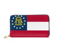 JDFHGNU Cartera larga con diseño de bandera de Georgia, cartera de mano larga, tarjetero de crédito, monedero de viaje, negro, talla única, Black, Talla única