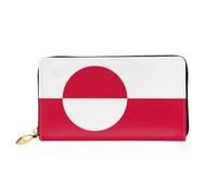 JDFHGNU Cartera larga con diseño de bandera de Groenlandia, cartera de mano larga, tarjetero de crédito, monedero de viaje, negro, talla única, Black, Talla única