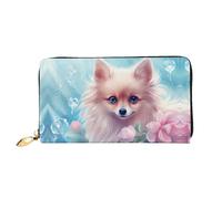 JDFHGNU Cartera larga con diseño de cachorro de dibujos animados, cartera para mujer, cartera larga para tarjetas de crédito, monedero de viaje, negro, talla única, Black, Talla única