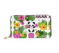 JDFHGNU Cartera larga con diseño de cachorro de panda de caricatura, cartera de mano larga, tarjetero de crédito, monedero de viaje, negro, talla única, Black, Talla única