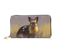 JDFHGNU Cartera larga con diseño de conejo marrón, cartera de mano larga, tarjetero de crédito, monedero de viaje, negro, talla única, Black, Talla única