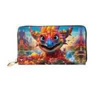 JDFHGNU Cartera larga con diseño de dragón de boca grande, cartera de mano larga, tarjetero de crédito, monedero de viaje, negro, talla única, Black, Talla única