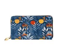 JDFHGNU Cartera larga con diseño de ramas y hojas, cartera para mujer, cartera de mano larga, tarjetero de crédito, monedero de viaje, negro, talla única, Black, Talla única