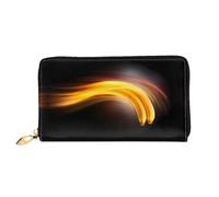 JDFHGNU Cartera larga con patrón de rayos de plátano, cartera para mujer, cartera de mano larga, tarjetero de crédito, monedero de viaje, negro, talla única, Black, Talla única