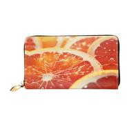 JDFHGNU Cartera larga para mujer, con patrón naranja frío, cartera de mano, tarjetero de crédito, monedero de viaje, negro, talla única, Black, Talla única