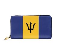 JDFHGNU Cartera larga para mujer, diseño de bandera de Barbados, cartera de mano larga, tarjetero de crédito, monedero de viaje, color negro, talla única, Black, Talla única
