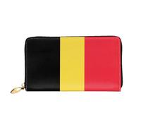 JDFHGNU Cartera larga para mujer, diseño de bandera de Bélgica, cartera de mano larga, tarjetero de crédito, monedero de viaje, color negro, talla única, Black, Talla única