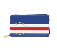 JDFHGNU Cartera larga para mujer, diseño de bandera de Cabo Verde, cartera de mano larga, tarjetero de crédito, monedero de viaje, negro, talla única, Black, Talla única