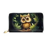 JDFHGNU Cartera larga para mujer, diseño de búho de ojos grandes, cartera de mano, tarjetero de crédito, monedero de viaje, color negro, talla única, Black, Talla única