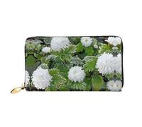 JDFHGNU Cartera larga para mujer, diseño de crisantemo, para mujer, con tarjetero de crédito, monedero de viaje, color negro, talla única, Black, Talla única