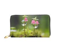JDFHGNU Cartera larga para mujer, diseño de flores en ampollas, monedero de viaje, color negro, talla única, Black, Talla única