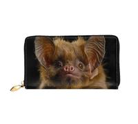 JDFHGNU Cartera larga para mujer, diseño de murciélago, cartera de mano, tarjetero de crédito, monedero de viaje, color negro, talla única, Black, Talla única