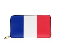 JDFHGNU Cartera para mujer, diseño de bandera francesa, cartera larga, tarjetero de crédito, monedero de viaje, color negro, talla única, Black, Talla única