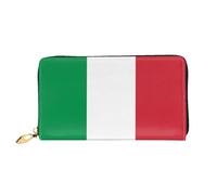 JDFHGNU Cartera para mujer, diseño de bandera italiana, cartera larga con tarjetero, monedero de viaje, color negro, talla única, Black, Talla única