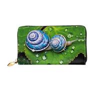 JDFHGNU Cartera para mujer, diseño de caracol azul, cartera larga con tarjetero, monedero de viaje, color negro, talla única, Black, Talla única