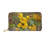 JDFHGNU Cartera para mujer, diseño de Osmanthus amarillo, cartera larga con tarjetero, monedero de viaje, color negro, talla única, Black, Talla única