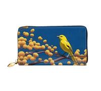 JDFHGNU Cartera para mujer, diseño de pájaro amarillo, cartera larga para tarjetas de crédito, monedero de viaje, color negro, talla única, Black, Talla única