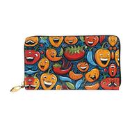 JDFHGNU Chili Pepper - Cartera para mujer, cartera larga para tarjetas, monedero de viaje, color negro, talla única, Black, Talla única