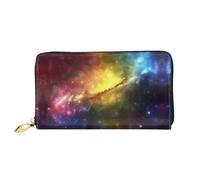 JDFHGNU Colorido patrón de estrellas, cartera para mujer, cartera larga para tarjetas de crédito, monedero de viaje, negro, talla única, Black, Talla única