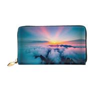 JDFHGNU Colorido patrón de nubes, cartera para mujer, cartera larga de embrague, cartera con tarjetero de crédito, monedero de viaje, negro, talla única, Black, Talla única