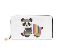 JDFHGNU Colorido patrón de pandas, cartera para mujer, cartera larga para tarjetas de crédito, monedero de viaje, negro, talla única, Black, Talla única