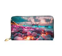 JDFHGNU Colorido patrón de rocas brillantes, cartera para mujer, cartera larga de embrague, cartera para tarjetas de crédito, monedero de viaje, negro, talla única, Black, Talla única