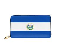 JDFHGNU El Salvador - Cartera para mujer, cartera larga con tarjetero, monedero de viaje, color negro, talla única, Black, Talla única