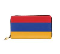 JDFHGNU Monedero largo para mujer, diseño de bandera de Armenia, cartera de mano larga, tarjetero de crédito, monedero de viaje, color negro, talla única, Black, Talla única
