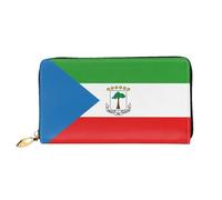 JDFHGNU Monedero largo para mujer, diseño de bandera de Guinea Ecuatorial, cartera de mano larga, tarjetero de crédito, monedero de viaje, color negro, talla única, Black, Talla única