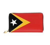 JDFHGNU Monedero largo para mujer, diseño de la República Democrática de Timor-Leste, monedero de viaje, color negro, talla única, Black, Talla única