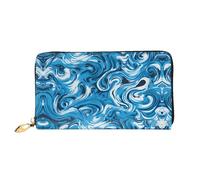 JDFHGNU Monedero largo para mujer, diseño de pintura azul, cartera de mano larga, tarjetero de crédito, monedero de viaje, color negro, talla única, Black, Talla única