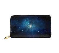 JDFHGNU Patrón cósmico de noche estrellada, cartera para mujer, cartera larga de embrague, cartera con tarjetero de crédito, monedero de viaje, negro, talla única, Black, Talla única