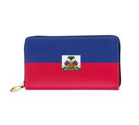 JDFHGNU Patrón de bandera de Haití, cartera para mujer, cartera larga con tarjetero, monedero de viaje, color negro, talla única, Black, Talla única