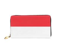JDFHGNU Patrón de bandera de Indonesia, cartera para mujer, cartera larga con tarjetero, monedero de viaje, color negro, talla única, Black, Talla única