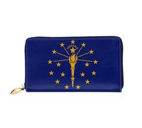 JDFHGNU Patrón de bandera del estado de Indiana, cartera para mujer, cartera larga de embrague, cartera con tarjetero de crédito, monedero de viaje, negro, talla única, Black, Talla única