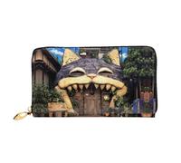 JDFHGNU Patrón de casa de boca grande, cartera para mujer, cartera larga de embrague, cartera para tarjetas de crédito, monedero de viaje, negro, talla única, Black, Talla única