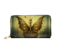 JDFHGNU Patrón de vela de mariposa, cartera para mujer, cartera larga de embrague, cartera para tarjetas de crédito, monedero de viaje, negro, talla única, Black, Talla única