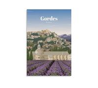 Jdheeh Póster vintage de Gordes Francia de viaje, póster artístico, póster decorativo para pared, 40 x 60 cm