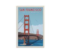 Jdheeh Póster vintage de San Francisco, California, pósteres de viaje, lienzo, decoración de pared, pósteres de 20 x 30 pulgadas (50 x 75 cm)