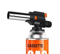JDHON Soplete de Cocina, Soplete Gas Butano Recargable, Antorcha de Cocina con Cerradura de Seguridad y llama ajustable, para BBQ, Postres, Cocinando, Cámping, Soldadura(No Incluido Butano) (Negro-1)