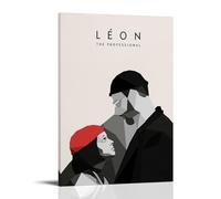 JDHUOXIAO Léon The Professional - Póster decorativo para pared, diseño de portada estética, para sala de estar, dormitorio, 50 x 75 cm, estilo marco