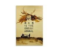 JDHUOXIAO Póster artístico de pared con diseño de animal "Man is the Cruelest Animal", diseño estético para sala de estar, dormitorio, 20 x 30 cm, estilo sin marco