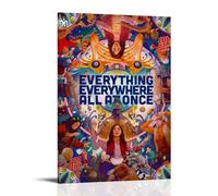 JDHUOXIAO Póster de pared con texto en inglés "Everything Everywhere All at Once", diseño estético de cubierta para sala de estar, dormitorio, 40 x 60 cm, estilo marco