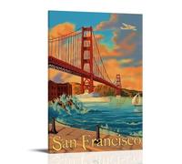 JDHUOXIAO Póster de San Francisco Golden Gate Bridge para pared, diseño estético de portada, para sala de estar, dormitorio, 30 x 45 cm, estilo marco