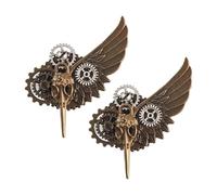 JDIEOQA 2 broches steampunk, broche gótico, pin de solapa steampunk para mochila, clips de cuello, 3.54x1.77in, Metal