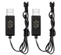 JDIEOQA 2 X Cable de Carga Batería USB Cargador Ni-CD Baterías Ni-MH Pack SM-2P Plug Adaptador 4.8V 250mA Salida Juguetes Coche