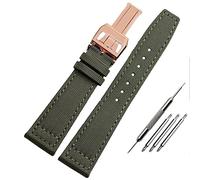 JDIME Banda De Reloj De Nylon Para IWC Serie De Piloto Portugués De 20Mm 21Mm 22Mm De Relojes De Pulsera Pulsera De Lienzo(B-armygreen-rosegold,22mm)
