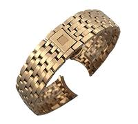 JDIME Correa de reloj de acero inoxidable con extremo curvado 316L, 16mm, 19mm, 20mm, para correa de reloj Omega DE VILLE PRESTIGE Or dition, cierre plegable(Rose Gold,19mm)