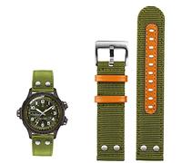 JDIME Para el reloj de aviación Hamilton Khaki H77616533 H70615733 Watch Strap Men Watchband Beyond Wind Speed Series Nylon Canvas 20 mm 22 mm(Green silver Pin)