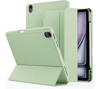 JDIME Para IPad Mini7/Air11/Air4/Air5/10th/2022 Pro11/2022Pro 12.9/2024 Air13/2024 Pro 13/2024 Pro11/Mini6 Funda protectora Funda para tableta con ranura para bolígrafo(Matcha green,Air11)